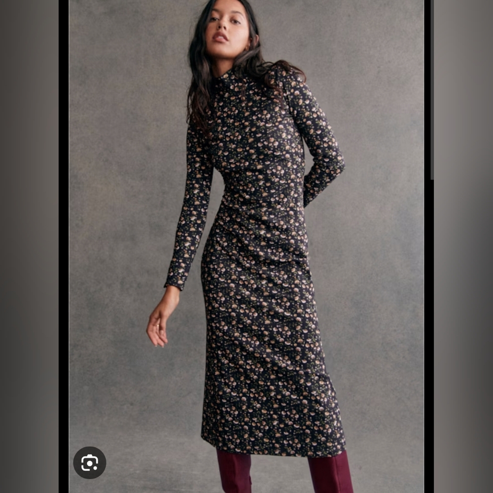 Sezane Felicia Dress In Navy Miranda Print- Size Medium